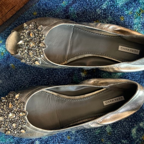 Vera Wang Lanelle Silver Jewel Comfortable Flats - Picture 8 of 8